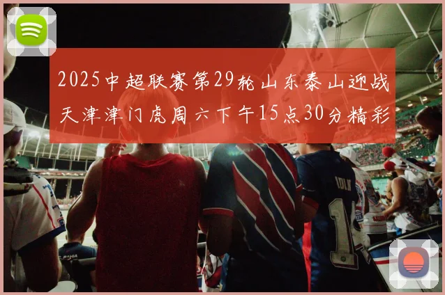 2025中超联赛第29轮山东泰山迎战天津津门虎周六下午15点30分精彩开战